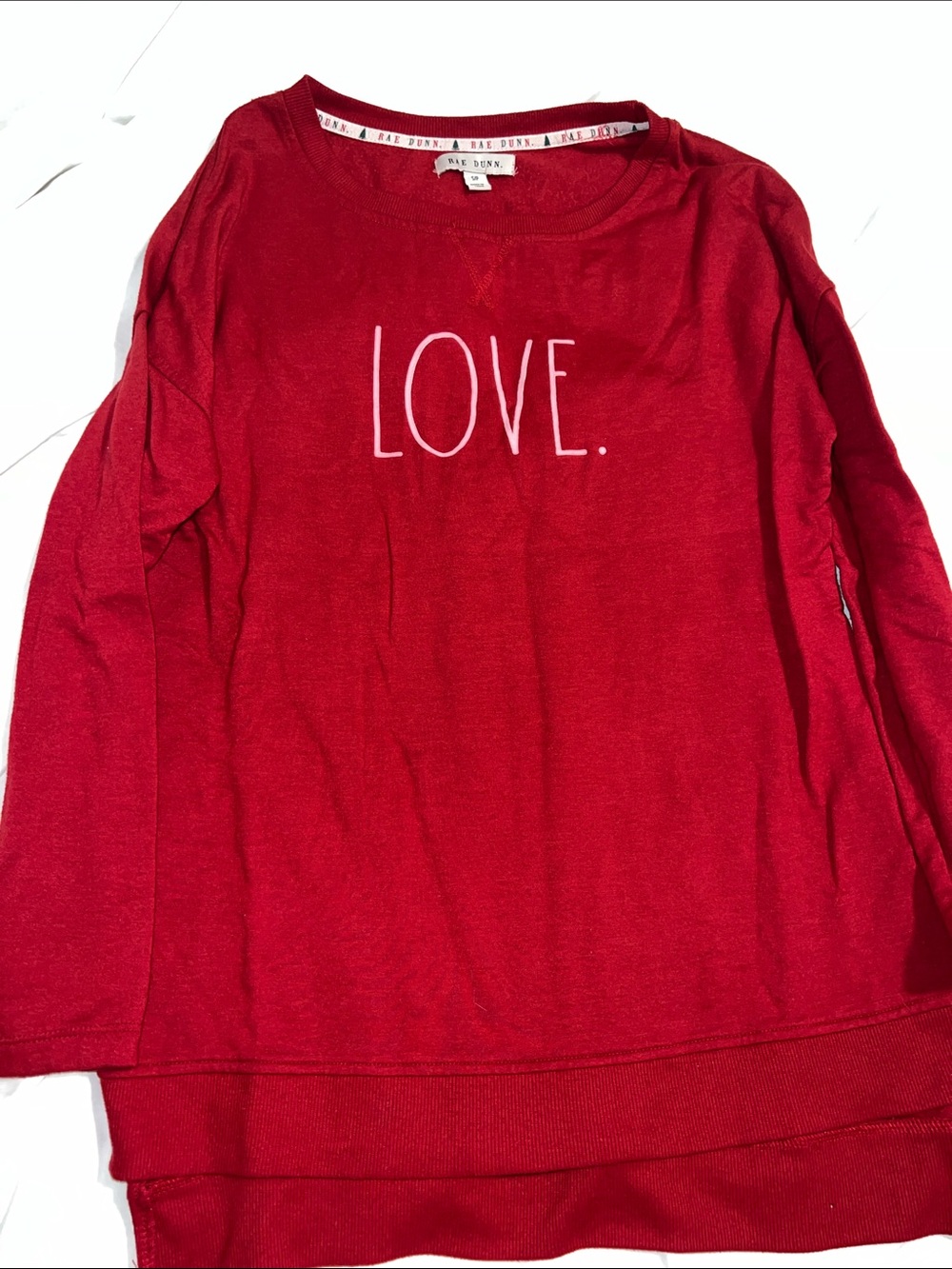 Rae Dunn Red Long-Sleeve "LOVE." Crewneck Sweater